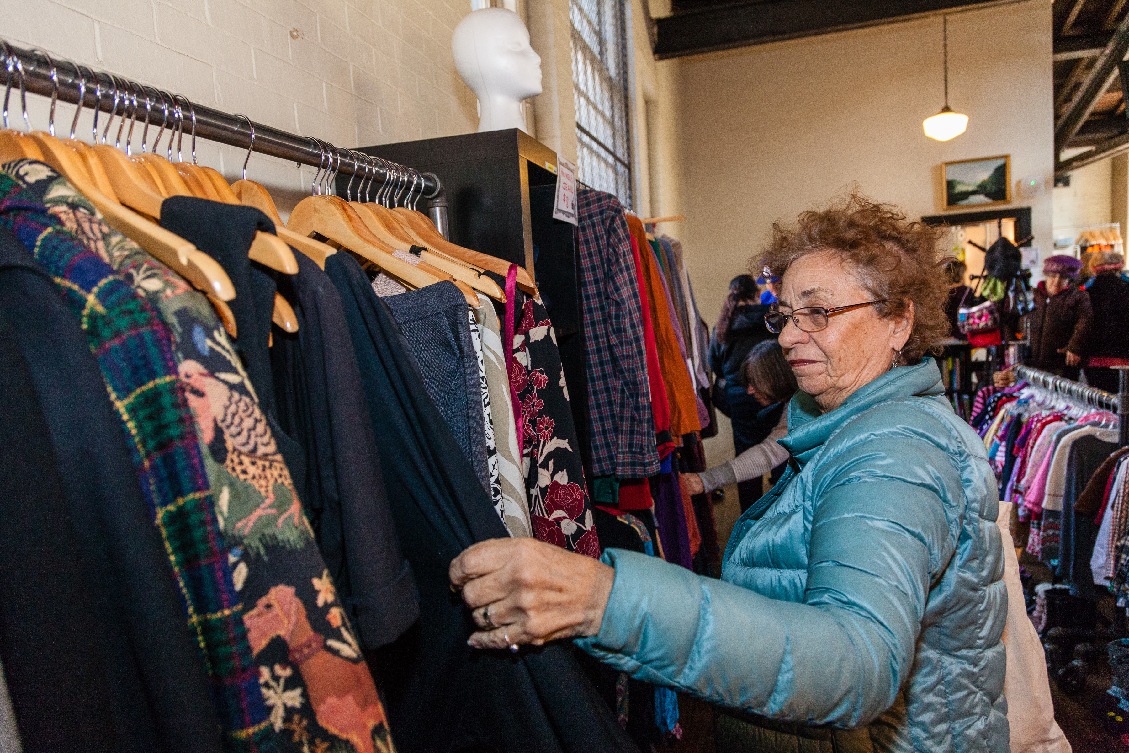 Shopping at the Underground Thrift store!